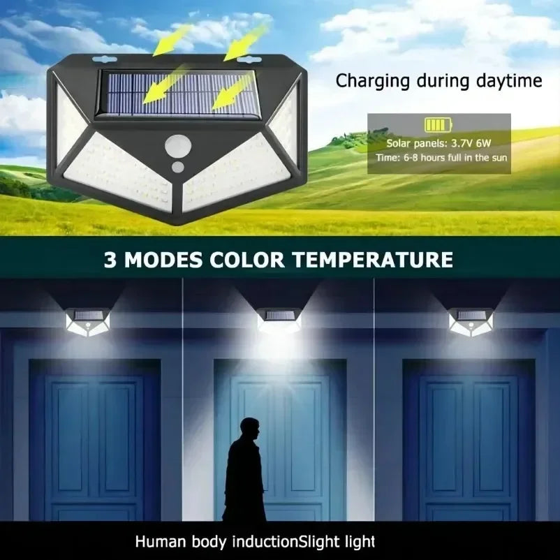ESMARTER Solar LED Outdoor Spotlight – IP65 Waterproof Motion Sensor Garden Light