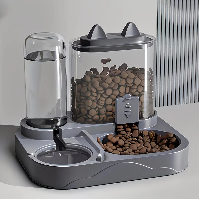 2-in-1 Large Pet Feeder & Water Dispenser โ Dry/Wet Food Separation for Cats & Dogs