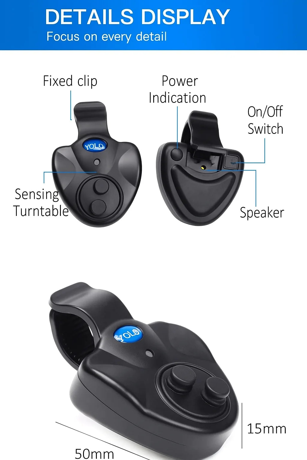 YOLO Electronic Fishing Bite Alarm – Loud Siren with Day & Night Indicator