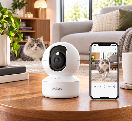 2K Smart Pet Camera – 360° Pan & Tilt, 2-Way Audio, Night Vision & Phone App