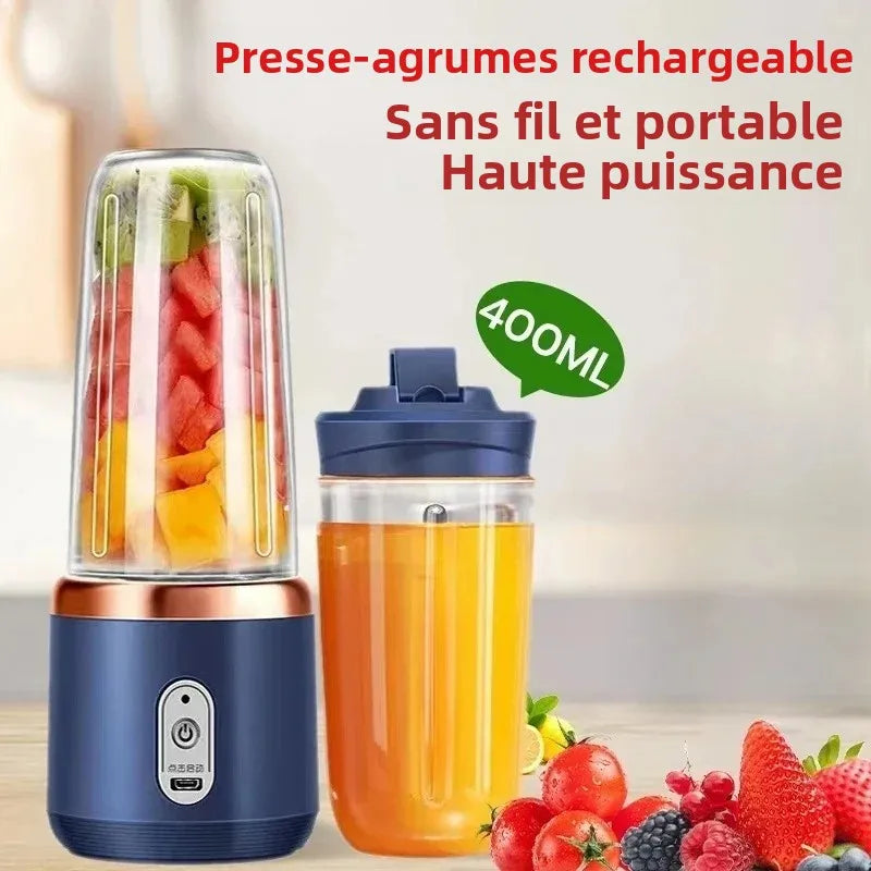 GIOIO 400ml Portable USB Blender – Mini Electric Juicer Cup for Smoothies, Milkshakes & Travel