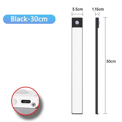 CENSHION USB-C Rechargeable LED Cabinet Light – Dimmable Motion Sensor Bar, 20–60cm