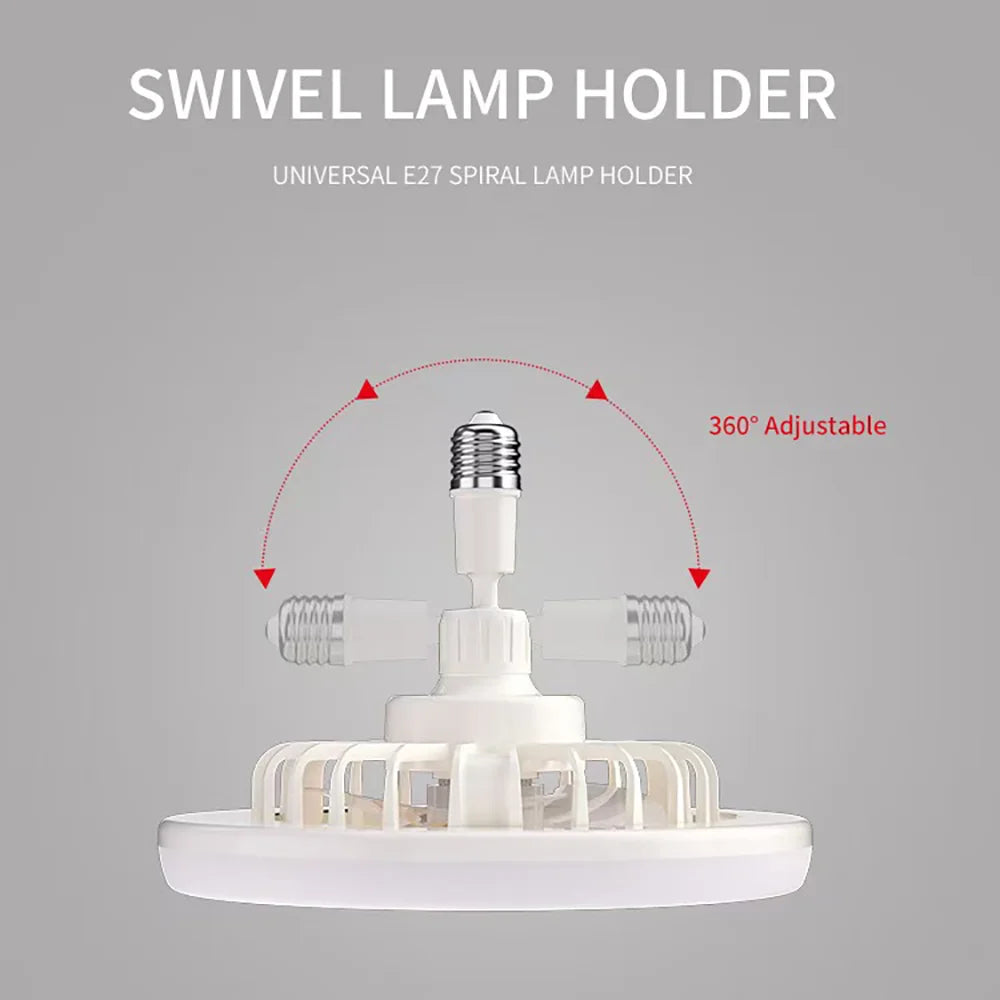 # 3-in-1 Rotatable Ceiling Fan with Light – Remote Control, E27 Bulb Base & Adjustable Design