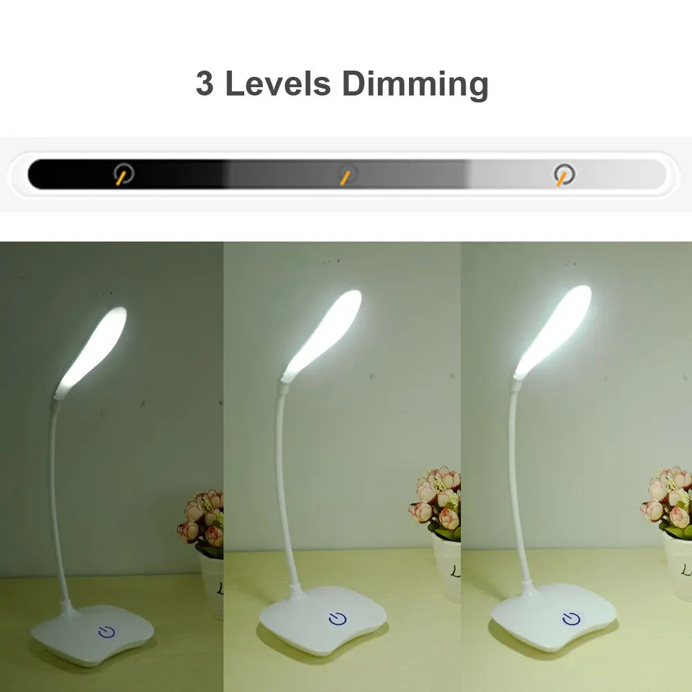 LED Desktop Desk Lamp – USB-Powered Reading Light for Bedroom, Study & Bedside