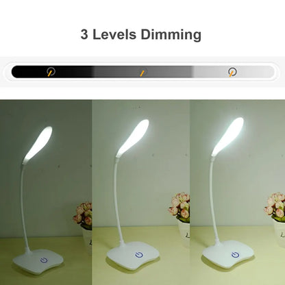 LED Desktop Desk Lamp – USB-Powered Reading Light for Bedroom, Study & Bedside