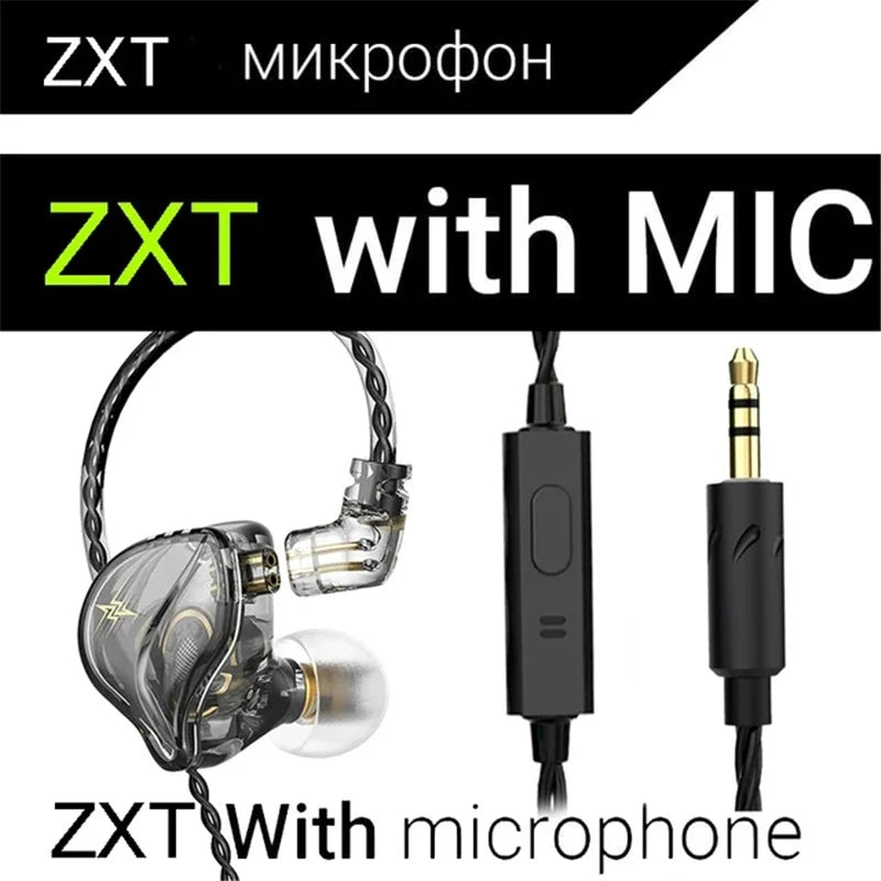 QKZ AK3 FiLe Wired Earphones – In-Ear HiFi Headphones with Microphone