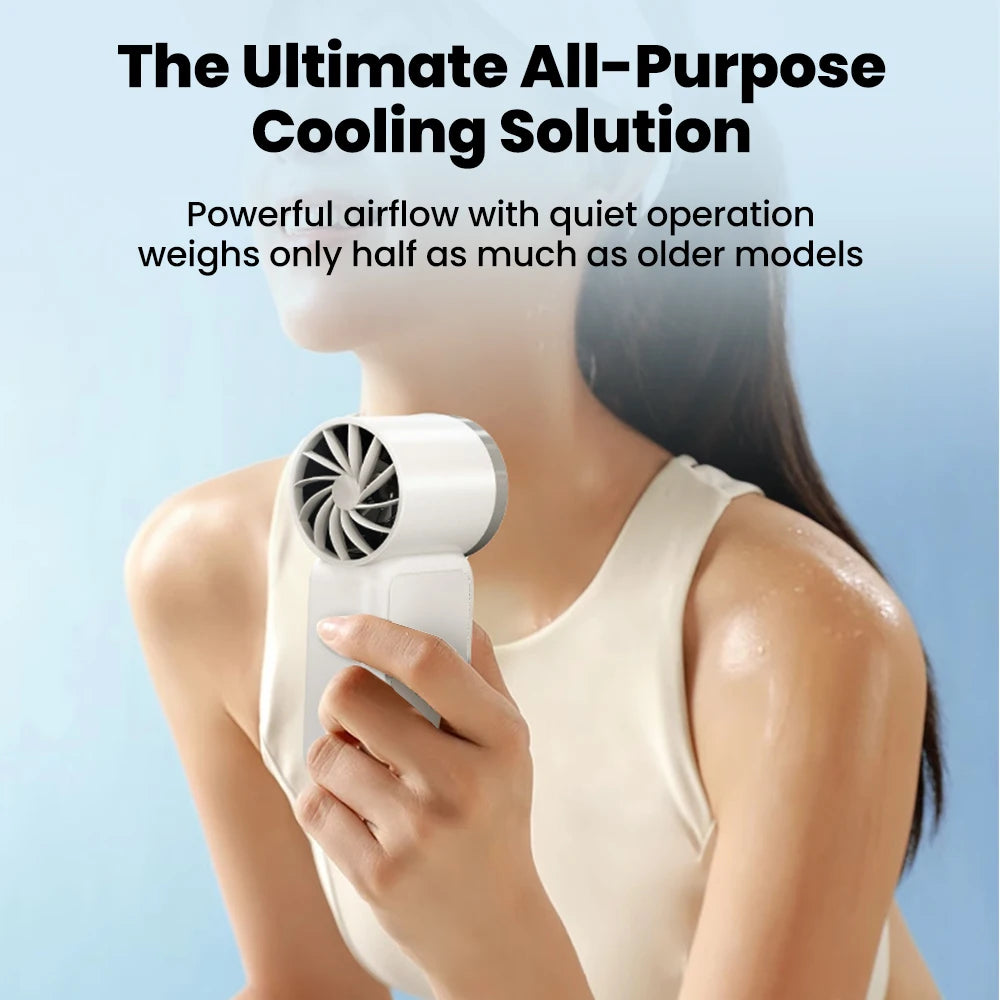 Portable Handheld Mini Fan – 5-Speed Rechargeable Fan with Type-C Charging & Digital Display