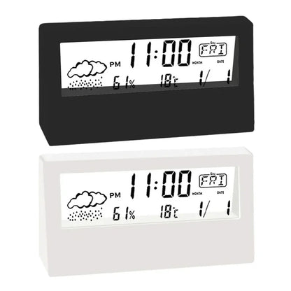 Smart LCD Desktop Alarm Clock – Digital Calendar, Temperature & Humidity Display