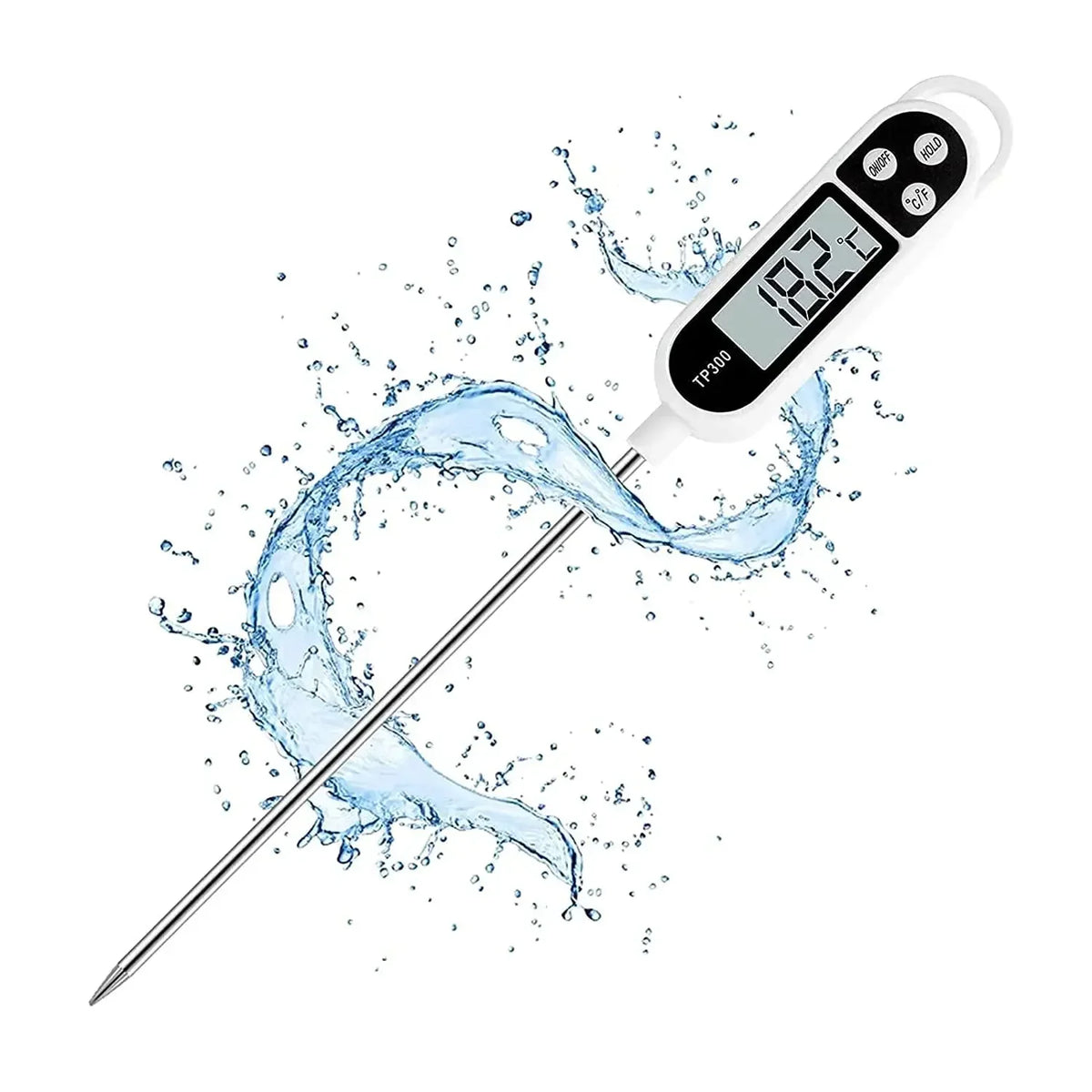 Stainless Steel Probe Food Thermometer – Digital Pen-Style Kitchen Thermometer for Cooking, Milk & Baking