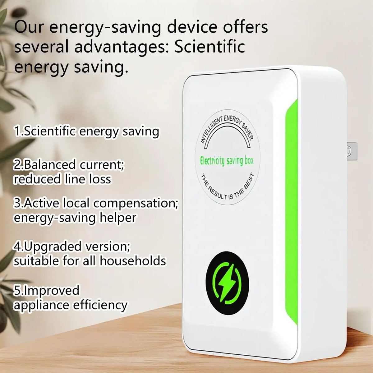 Smart Energy Saver Plug – Voltage Surge Protector & Temperature Control Outlet