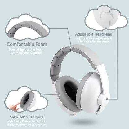 Baby Noise-Reduction Earmuffs – Stretchable Ear Protection for Sleep, Travel & Everyday Use