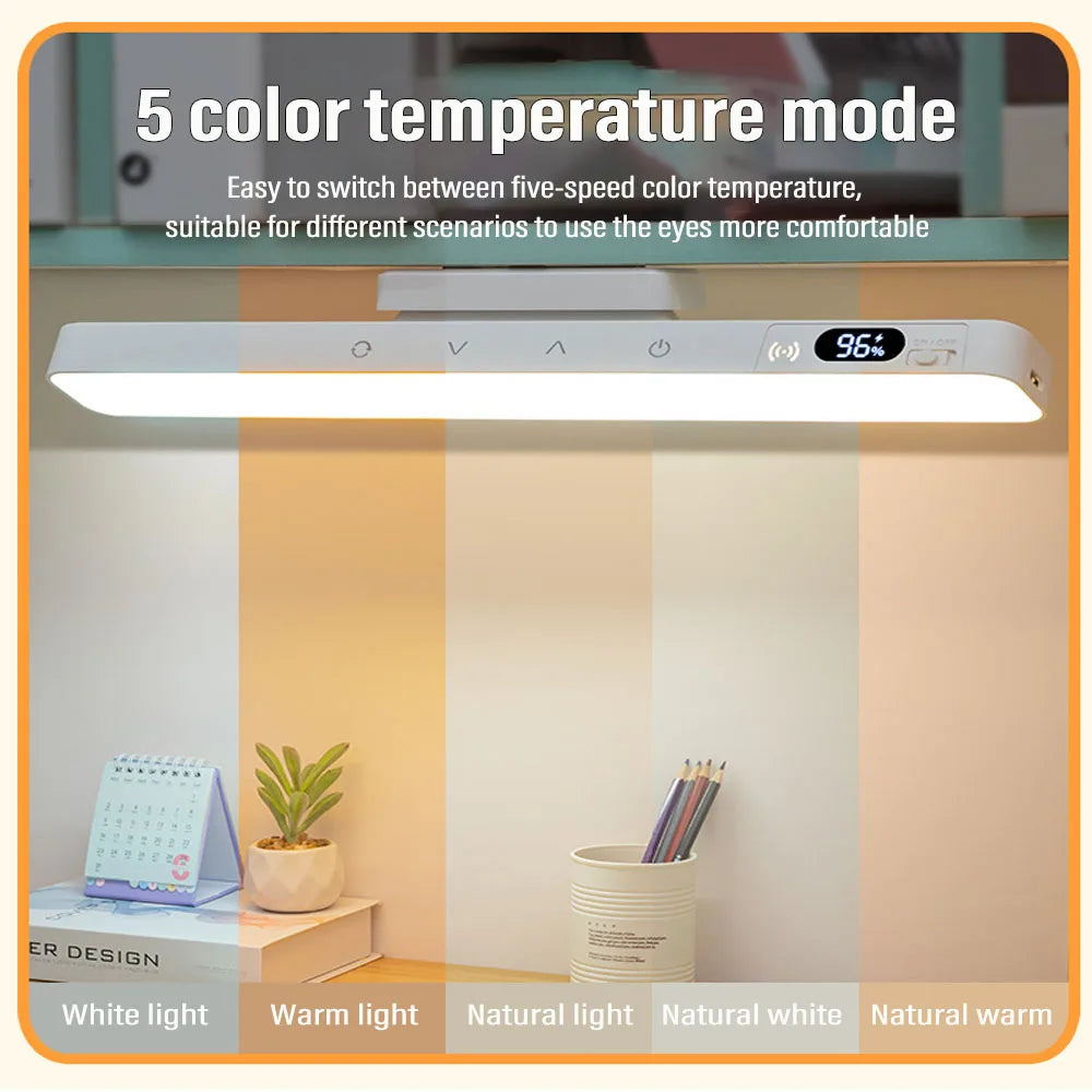 Magnetic USB Rechargeable LED Table Lamp – 5-Color Dimmable Reading & Night Light