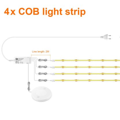 Dimmable LED Cabinet Light – COB Strip with Touch & Motion Sensor Switch