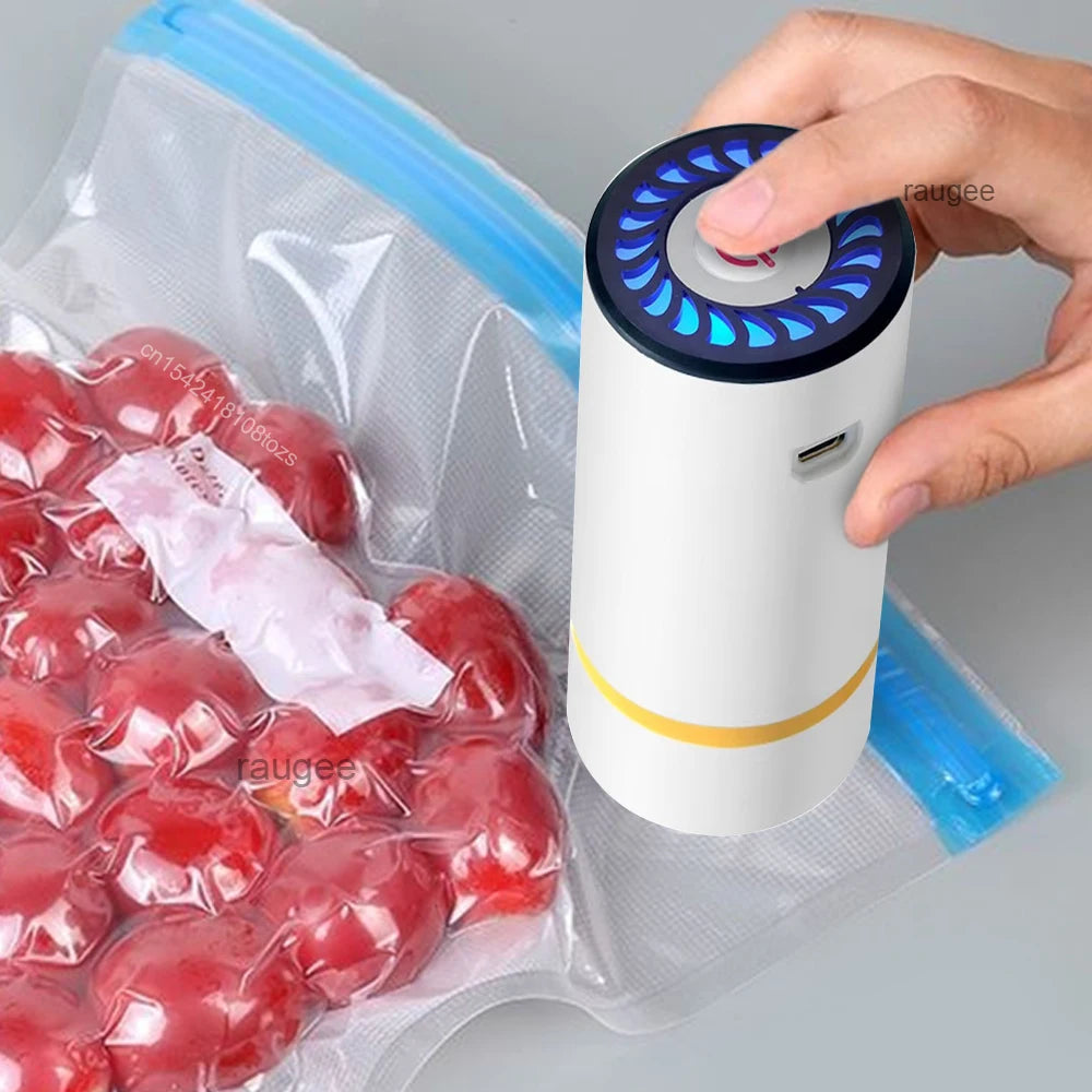 Mini Rechargeable Electric Air Pump – Automatic Vacuum Sealer for Food & Storage Bags