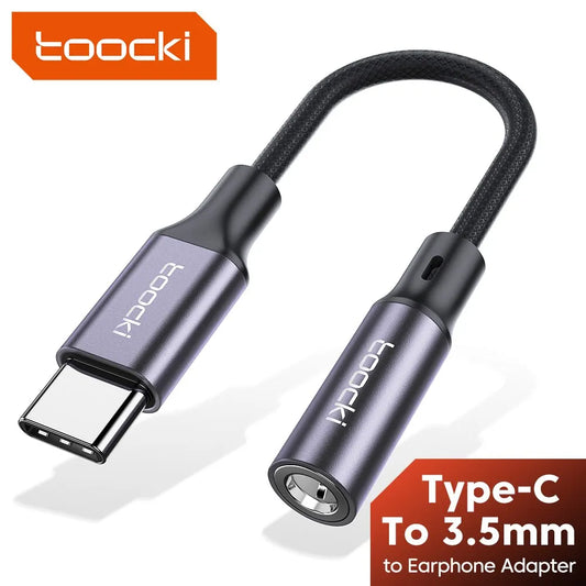 Toocki USB-C to 3.5mm Headphone Adapter – Type-C to AUX Audio Cable
