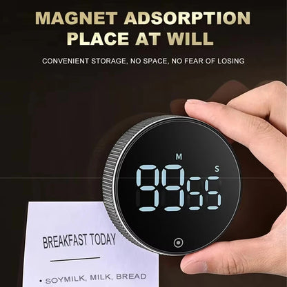 DINRGO Magnetic Kitchen Timer – Digital Rotary Countdown Timer for Cooking, Baking & Everyday Tasks