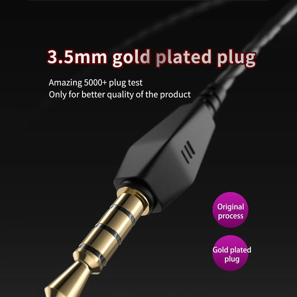 AK6 Wired Gaming Earbuds – 3.5mm In-Ear Headphones with Microphone & Noise Isolation