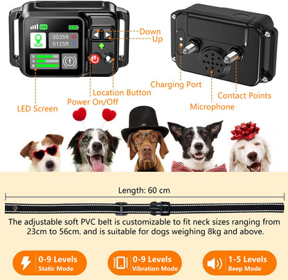 GPS Wireless Dog Fence System – Satellite Pet Containment with Adjustable 15–2000m Range