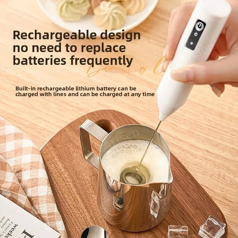 ZARTSEN Rechargeable Milk Frother – 7,000 RPM Handheld Electric Whisk for Coffee, Cappuccino & Cream