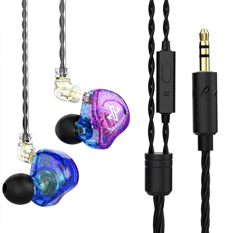 QKZ AK3 FiLe Wired Earphones – HiFi In-Ear Headphones with Microphone