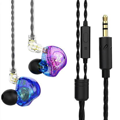 QKZ AK3 FiLe Wired Earphones – HiFi In-Ear Headphones with Microphone