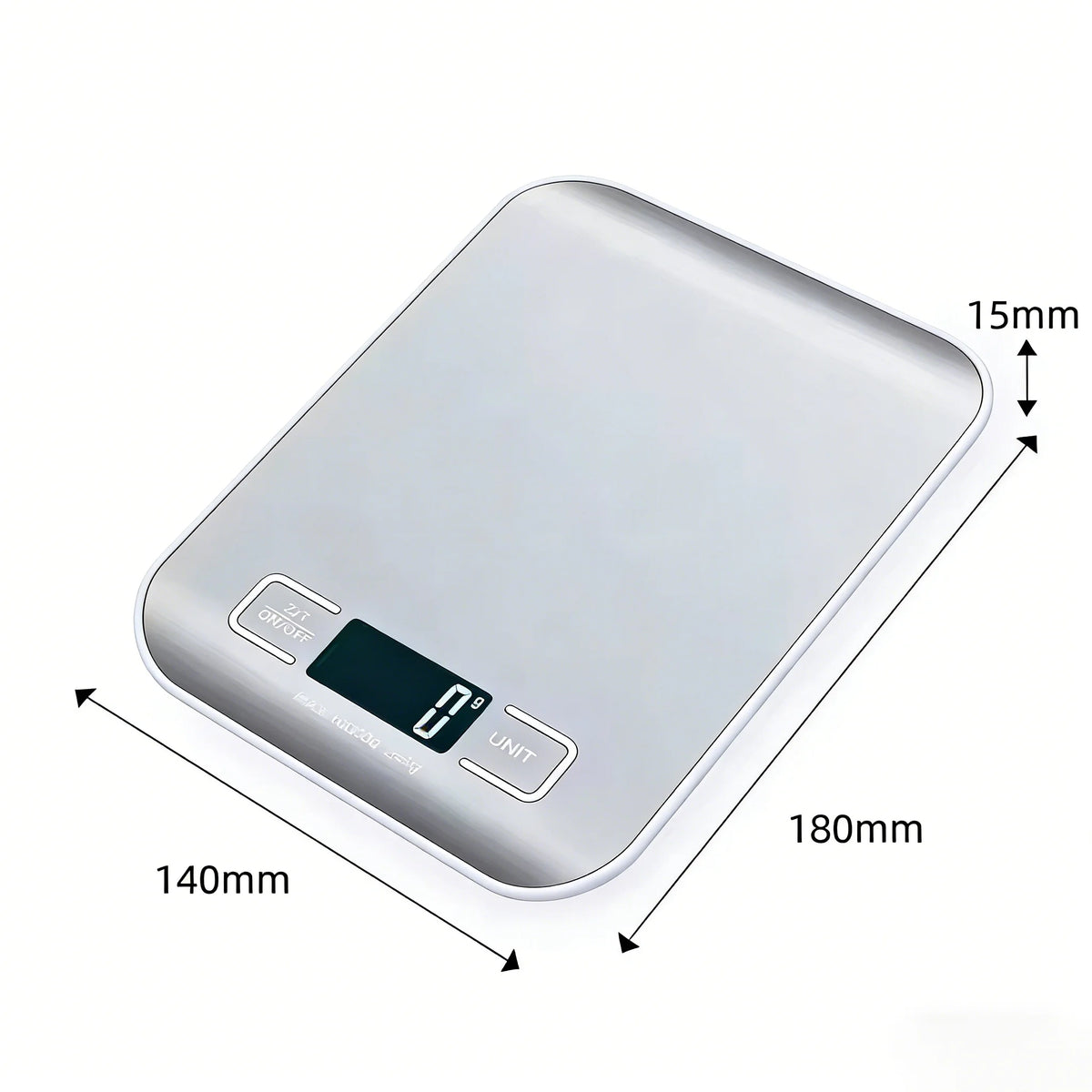 Digital Kitchen Scale – 5kg/10kg Capacity with 1g Precision & Stainless Steel Platform