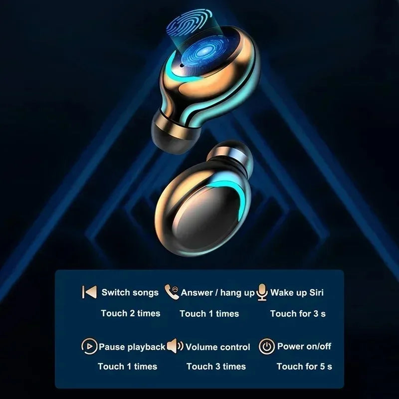 TWS Wireless Bluetooth Earbuds – Active Noise Cancelling Headphones with LED Display & Microphone