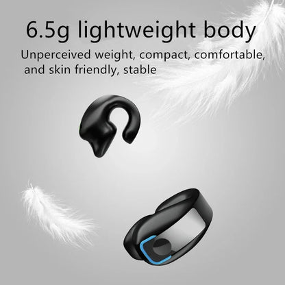 Clip-On Bone Conduction Wireless Headphones – Bluetooth TWS Sports Earphones with Microphone