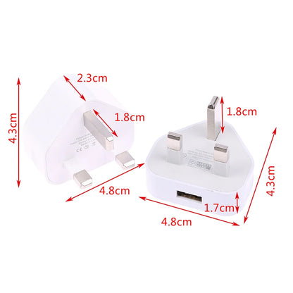UK 3-Pin USB Wall Charger – Universal Plug Adapter with 1 or 2 USB Ports