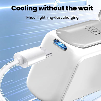 Portable Handheld Mini Fan – 5-Speed Rechargeable Fan with Type-C Charging & Digital Display