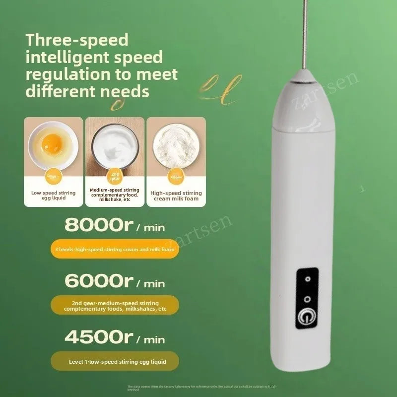 ZARTSEN Rechargeable Milk Frother – 7,000 RPM Handheld Electric Whisk for Coffee, Cappuccino & Cream