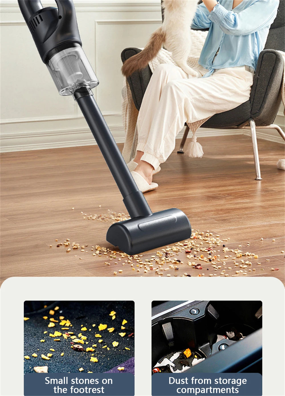 50000Pa Cordless Handheld Vacuum Cleaner – Portable Rechargeable Vacuum for Home, Car & Pets