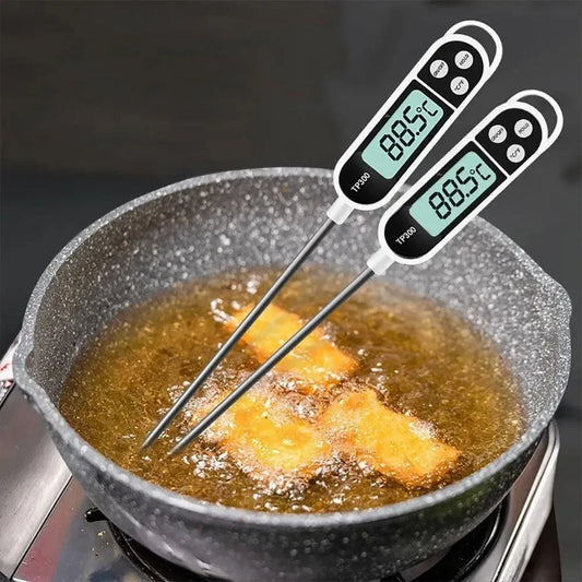 TP300 Digital Food Thermometer – Stainless Steel Probe for Meat, Water, Oil & Baking