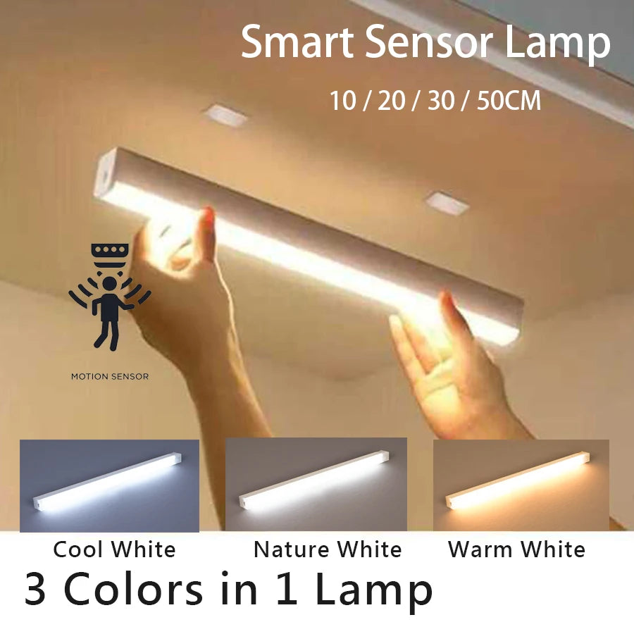 Wireless Rechargeable Motion Sensor LED Bar Light – Magnetic Cabinet & Closet Light