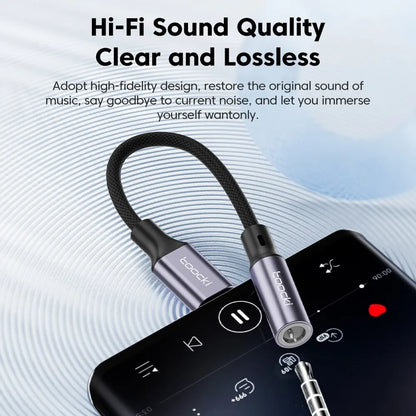 Toocki USB-C to 3.5mm Headphone Adapter – Type-C to AUX Audio Cable