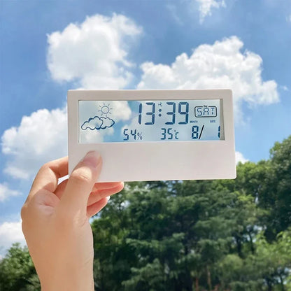 Smart LCD Desktop Alarm Clock – Digital Calendar, Temperature & Humidity Display