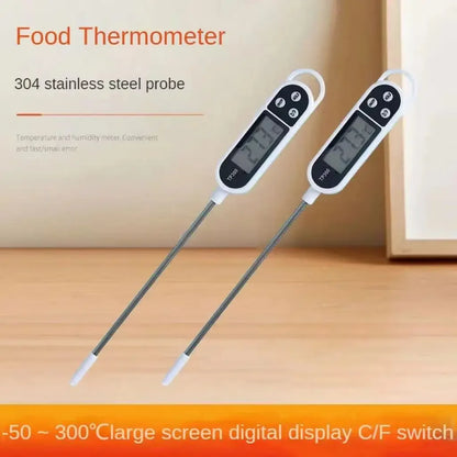 Stainless Steel Probe Food Thermometer – Digital Pen-Style Kitchen Thermometer for Cooking, Milk & Baking