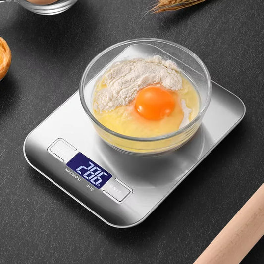 5kg Digital Kitchen Food Scale – 1g Precision LCD Display with Stainless Steel Platform