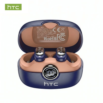 HTC NE79 TWS Bluetooth 6.0 Earbuds – AI Translation, ENC Noise Reduction & LED Display