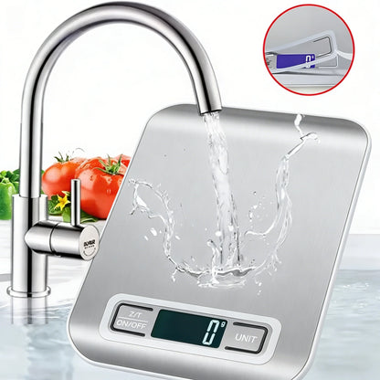 Digital Kitchen Scale – 5kg/10kg Capacity with 1g Precision & Stainless Steel Platform