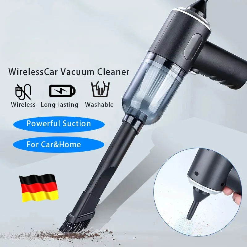 9000Pa Wireless Car Vacuum Cleaner – Portable USB Rechargeable Wet & Dry Mini Vacuum