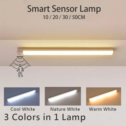 Rechargeable Motion Sensor LED Bar Light – Cordless Magnetic Cabinet & Bedside Light