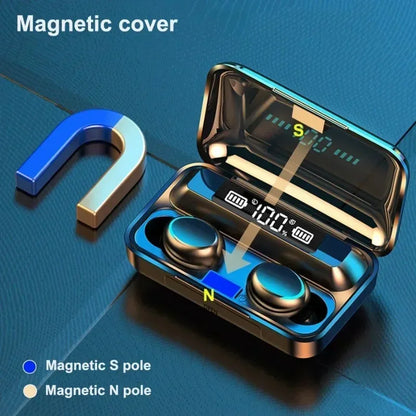 TWS Wireless Bluetooth Earbuds – Active Noise Cancelling Headphones with LED Display & Microphone