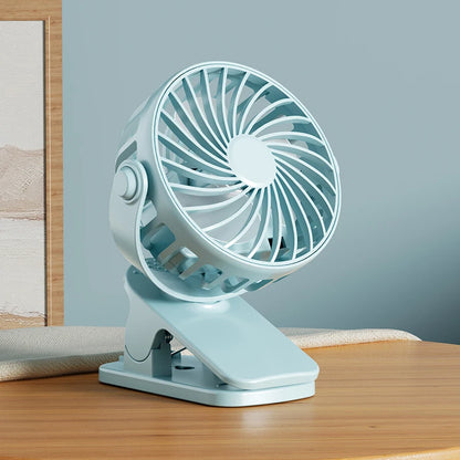 Portable Rechargeable Clip Fan – 720° Rotatable Hanging Fan with Night Light for Outdoor Camping